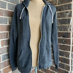 Hoodie Cozy Grey Zip-Up - Large